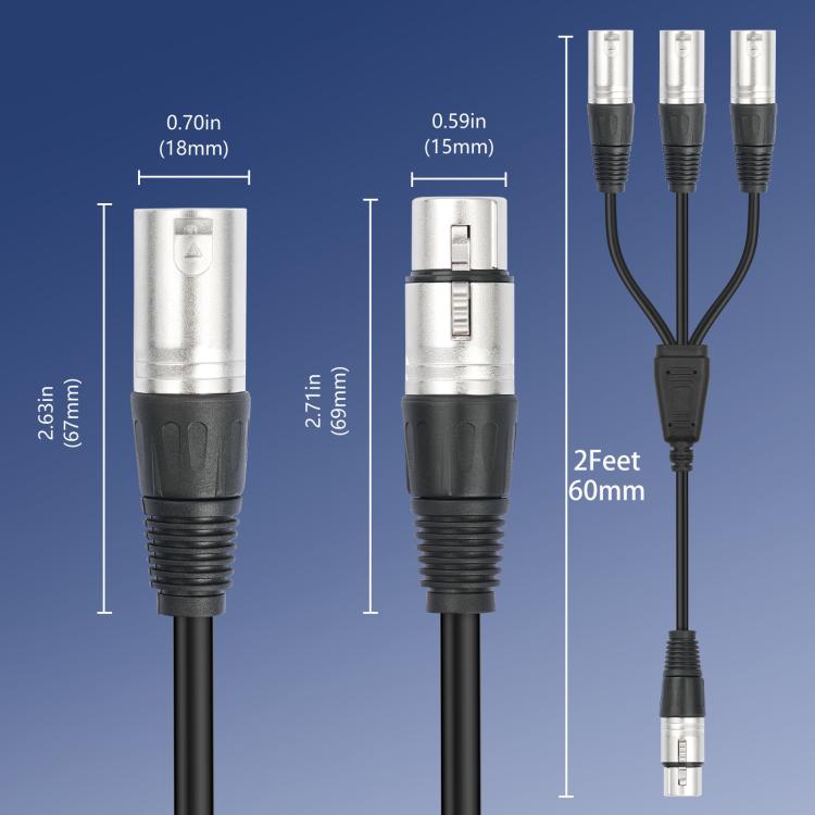 3-Way Splitter Audio Cable, Length: 60cm — view 5