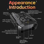 FNIRSI NVS-40 Small Portable Outdoor 4K Full Color HD Infrared Binocular Night Vision Device