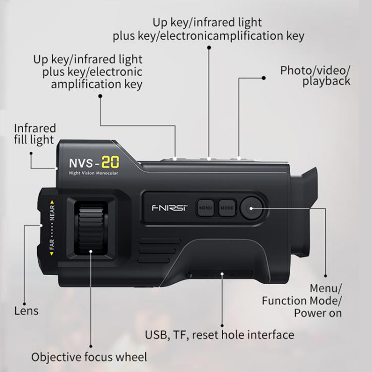 FNIRSI NVS-20 Small Portable Outdoor 4K Full Color HD Infrared Night Vision Device