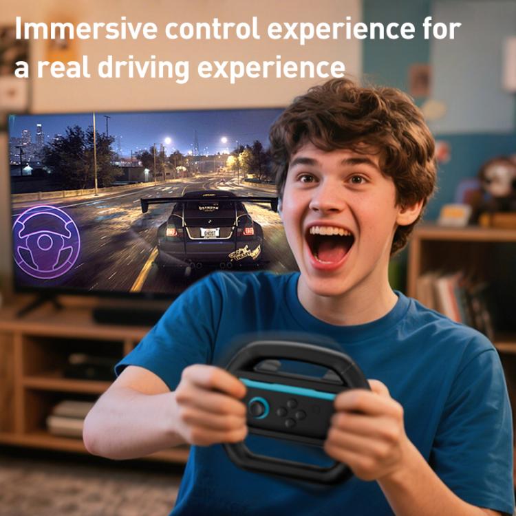 For Nintendo Switch 2 Joy-Con 1pair iPlay HBS-2813 Controller Racing Simple Steering Wheel