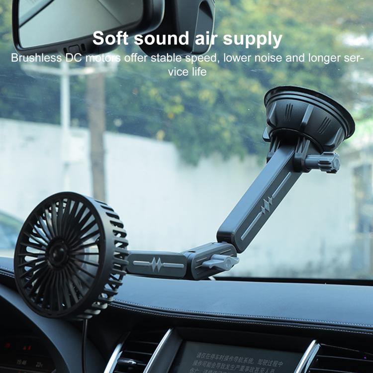 Multifunctional Car Suction Cup Fan 360 Degree Rotation Adjustable Single Head Fan — view 4