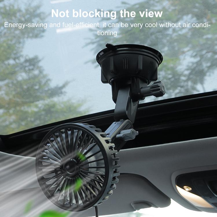 Multifunctional Car Suction Cup Fan 360 Degree Rotation Adjustable Single Head Fan — view 6