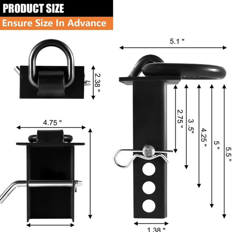 Hitch Pin Trailer Traction Connection Accessories, Car Stake Pocket D-Ring