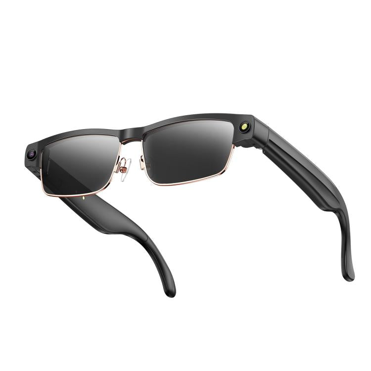 L802 Smart Glasses with 8MP HD Camera Video Recording WiFi Transmission Al Smart Voice Assistant Smart Wearable Headset — Sunglasses Silver Frame
