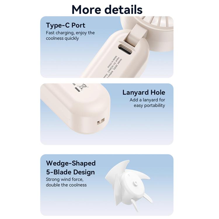USAMS ZB352 Digital Display Folding Handheld Mini Fan — view 14
