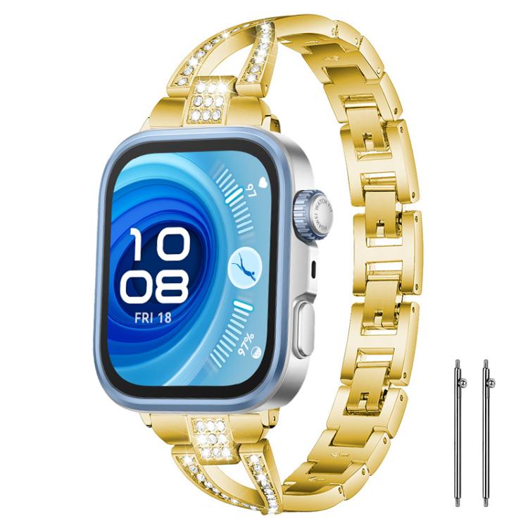 xDfind X-Shaped Single Row Diamond Metal Watch Band — view 10