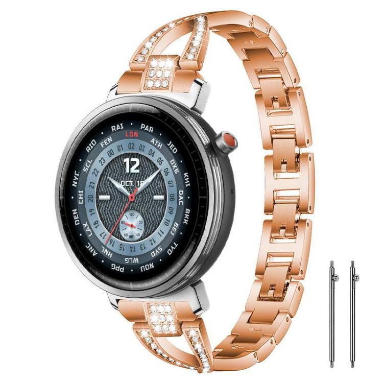 xDfind X-Shaped Single Row Diamond Metal Watch Band — view 13
