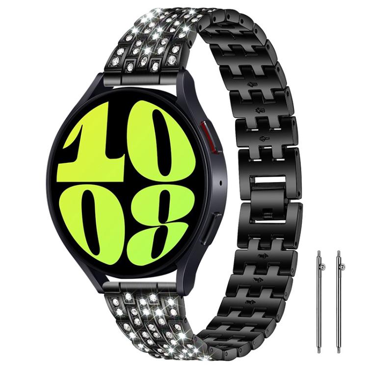 xDfind Five Beads Full Diamond Metal Watch Band — 22mm
