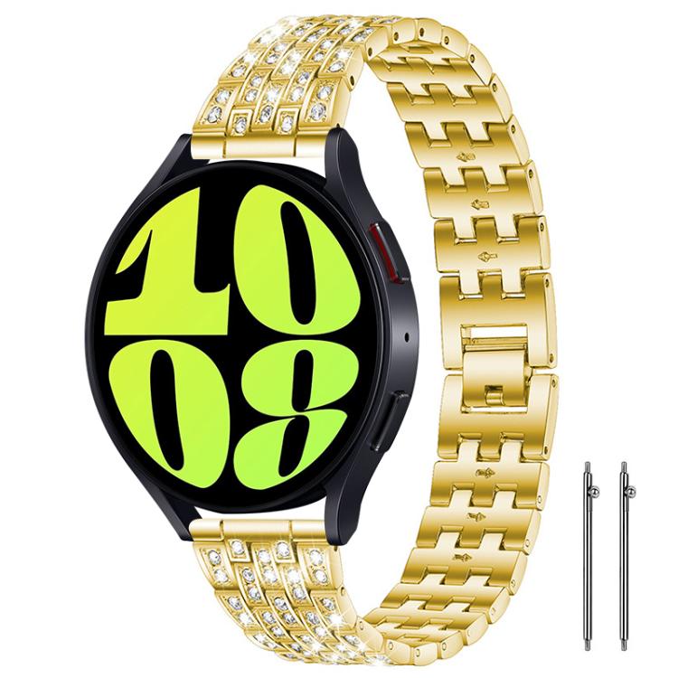xDfind Five Beads Full Diamond Metal Watch Band — Silver