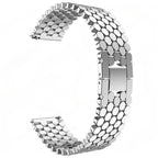 xDfind Fish Scale Texture Metal Watch Band