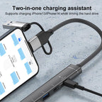 USB / Type-C / 8 Pin to PD, 2 x USB, 2 x Type-C HUB Adapter 5 in 1 Docking Station — view 6