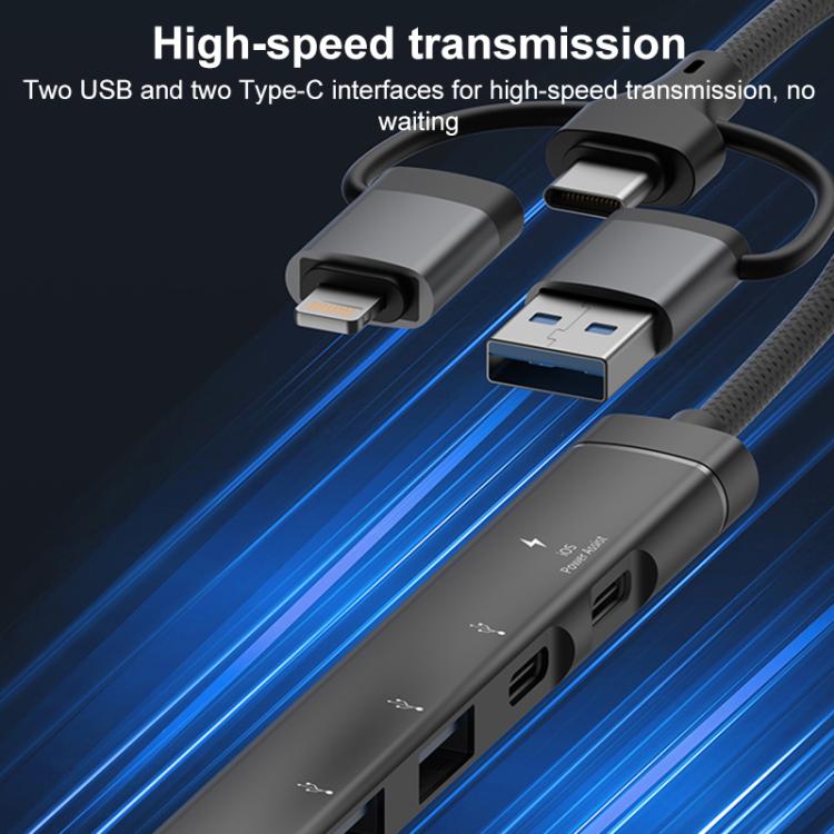 USB / Type-C / 8 Pin to PD, 2 x USB, 2 x Type-C HUB Adapter 5 in 1 Docking Station — view 10