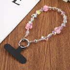 Rose Bead Chain Phone Anti-lost Short Lanyard