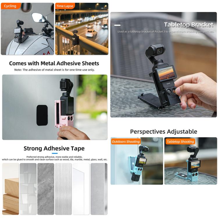Sunnylife Magnetic Mount 1/4 Adapter Cold Shoe Tabletop Base Bracket Angles Adjustable Multi Expansion Mount