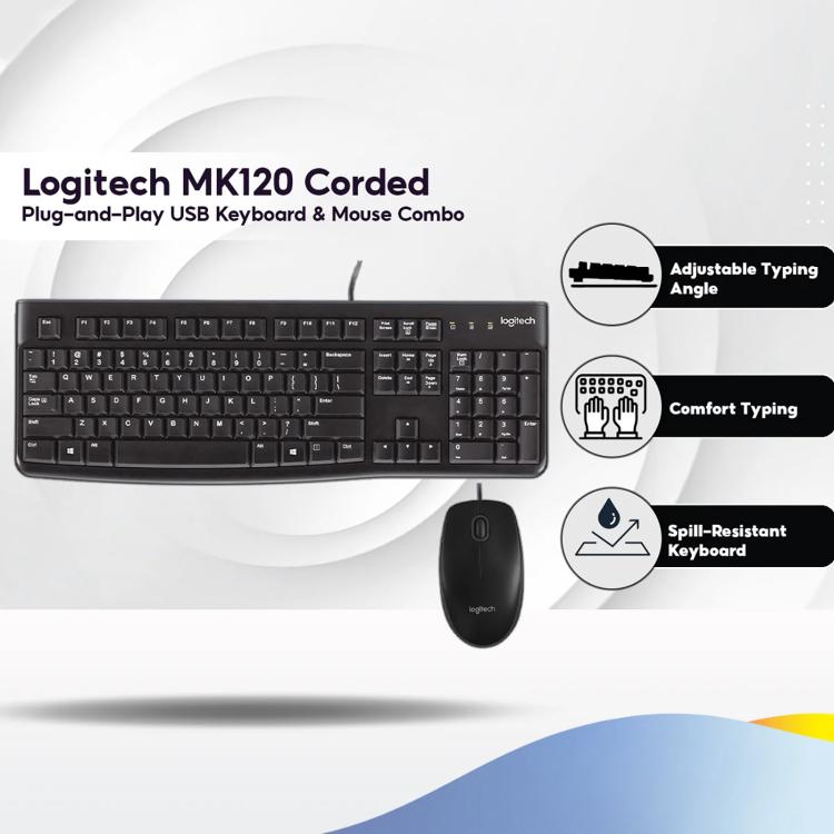 Logitech MK120 Wired Keyboard and Mouse Set