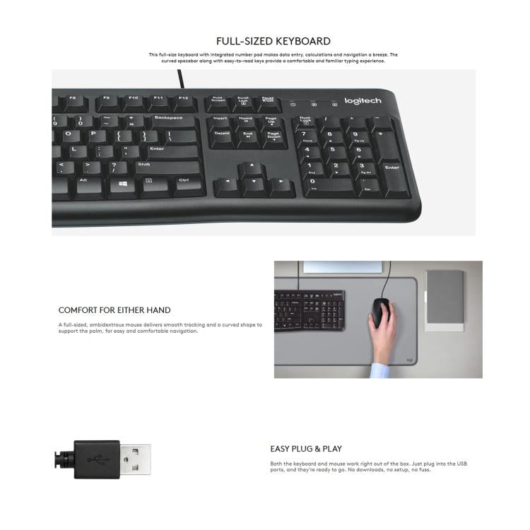 Logitech MK120 Wired Keyboard and Mouse Set