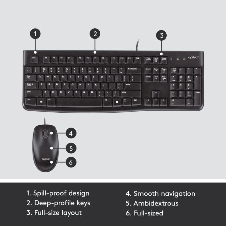 Logitech MK120 Wired Keyboard and Mouse Set
