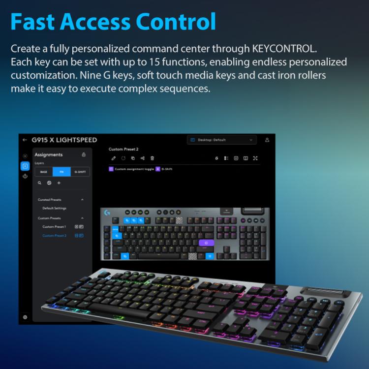 Logitech G915 X LIGHTSPEED Wireless Low Profile Gaming Keyboard