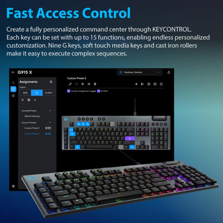 Logitech G915 X Wired Low Profile Gaming Keyboard