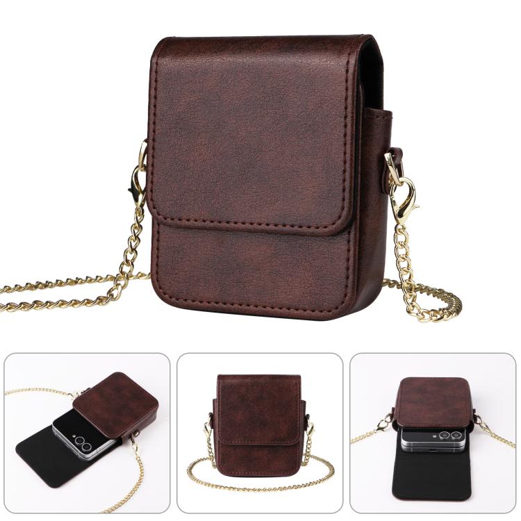 Mini Long Shoulder Chain Crossbody Folding Magnetic Leather Phone Bag — view 10