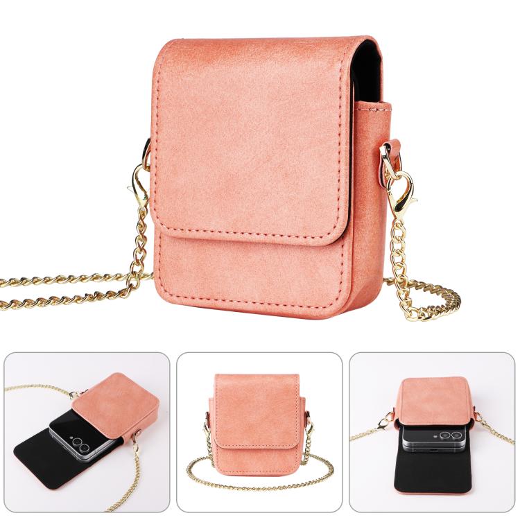 Mini Long Shoulder Chain Crossbody Folding Magnetic Leather Phone Bag — view 11