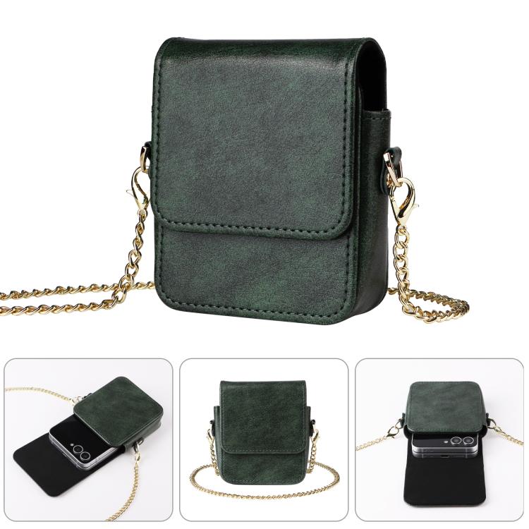 Mini Long Shoulder Chain Crossbody Folding Magnetic Leather Phone Bag — view 12