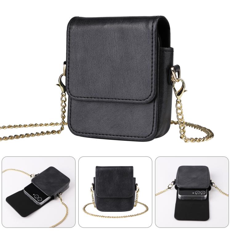 Mini Long Shoulder Chain Crossbody Folding Magnetic Leather Phone Bag — view 13