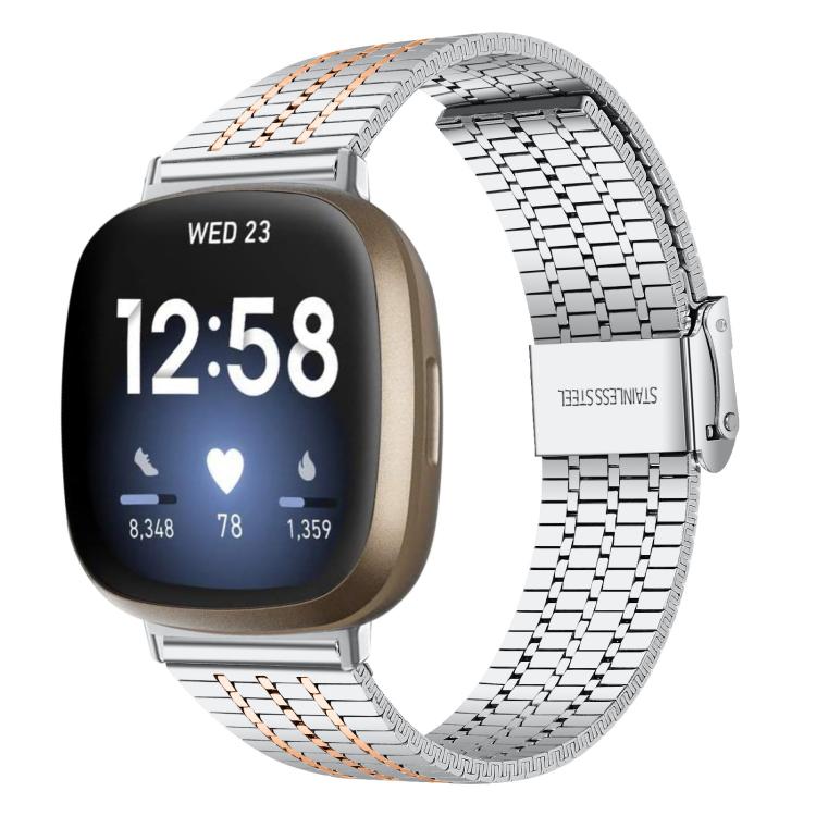 xDfind Seven Beads Buckle Stainless Steel Watch Band — Silver Rose Gold