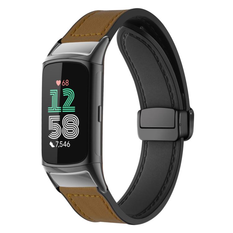 xDfind Crazy Horse Pattern Silicone Skin Magnetic Buckle Watch Band — Black