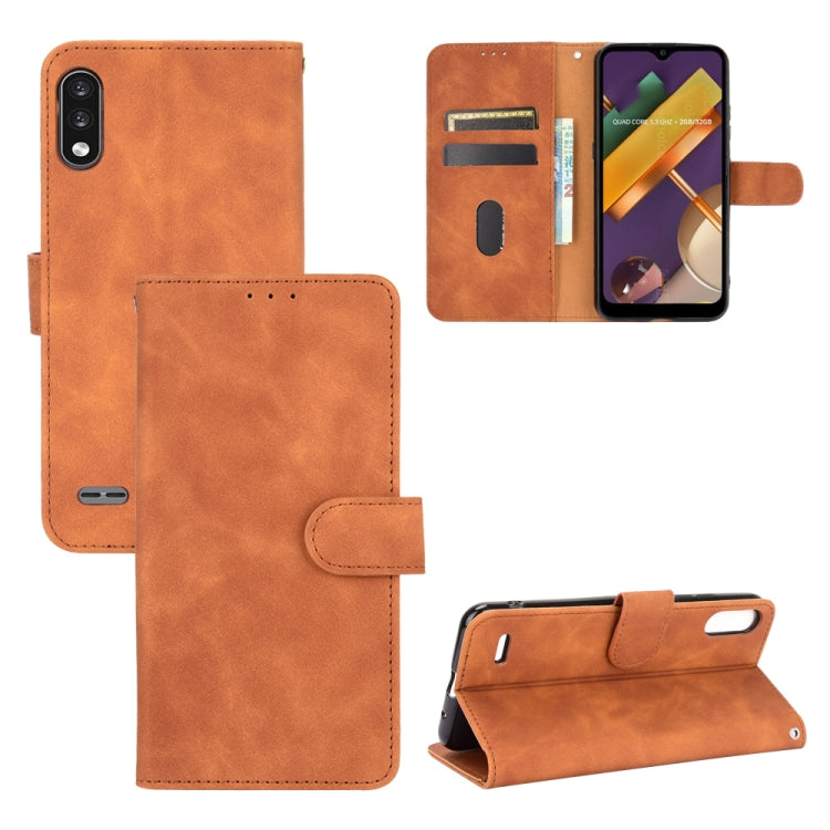 Solid Color Skin Feel Magnetic Buckle Horizontal Flip Calf Texture PU Leather Case with Holder & Card Slots & Wallet