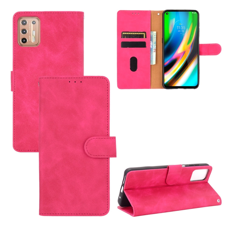 Solid Color Skin Feel Magnetic Buckle Horizontal Flip Calf Texture PU Leather Case with Holder & Card Slots & Wallet