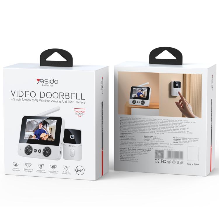 Yesido KM27 4.3 inch TFT Screen 2.4G Wireless Video Intercom Doorbell — view 17