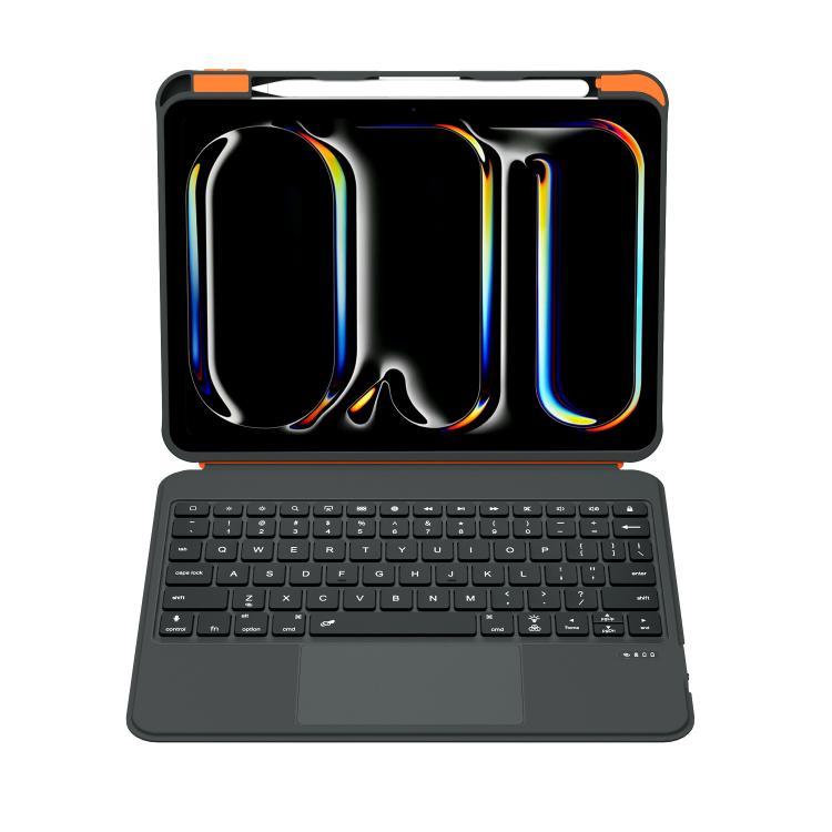 Colorful Backlight Bluetooth Keyboard Leather Tablet Case with Rotating Holder