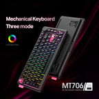 ONIKUMA MT706 81-Keys Hot Swappable Triple Mode Mechanical Keyboard