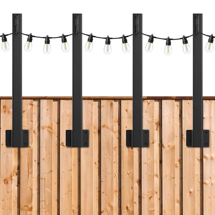 String Hanging Light Poles Fence Light Hanger With Clip Holder Hook for Outdoor Courtyard Garden