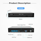 SriHome NVS005-POE065 5MP HD 4-CH POE Camera Network Video Recorder Kit — view 14