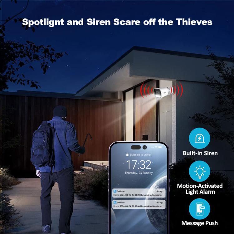 SriHome NVS005-POE065 5MP HD 4-CH POE Camera Network Video Recorder Kit — view 9
