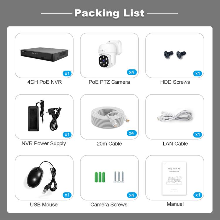SriHome NVS005-POE030 3MP HD 4-CH POE Camera Network Video Recorder Kit — view 18