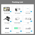 SriHome NVS010-IPC065 5MP HD 4-CH WiFi Camera Kit with 10.1 inch Touch Screen Monitor