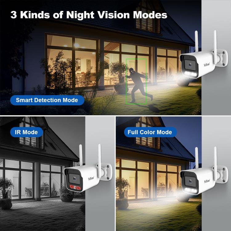 SriHome NVS010-IPC065 5MP HD 4-CH WiFi Camera Kit with 10.1 inch Touch Screen Monitor