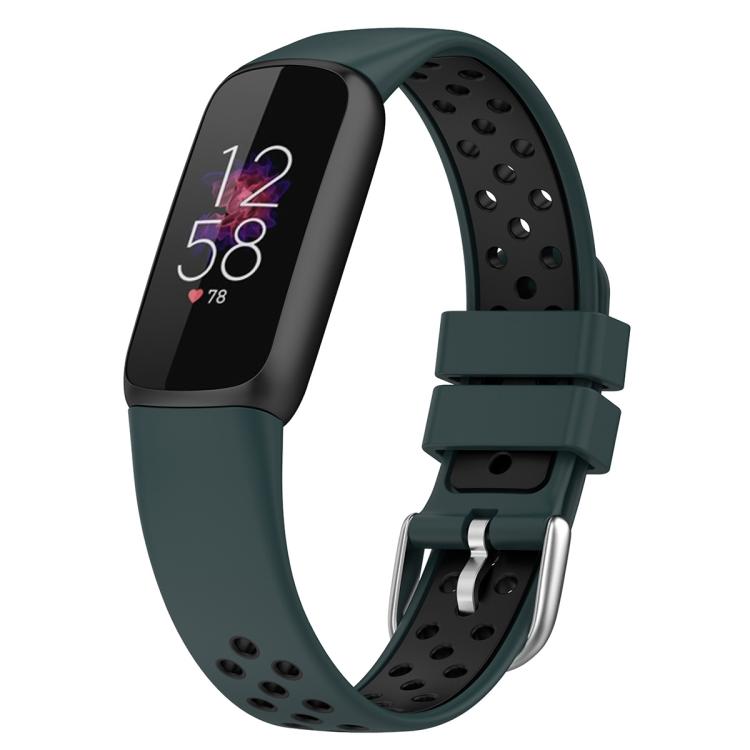 xDfind Breathable Holes Two-color Silicone Watch Band — Black+Pink
