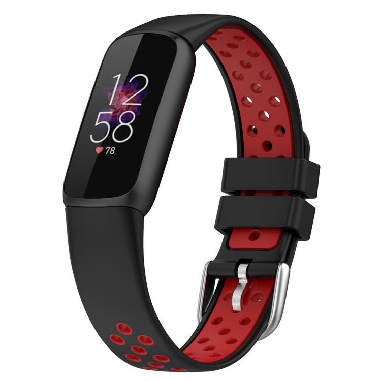 xDfind Breathable Holes Two-color Silicone Watch Band — Black+Grey
