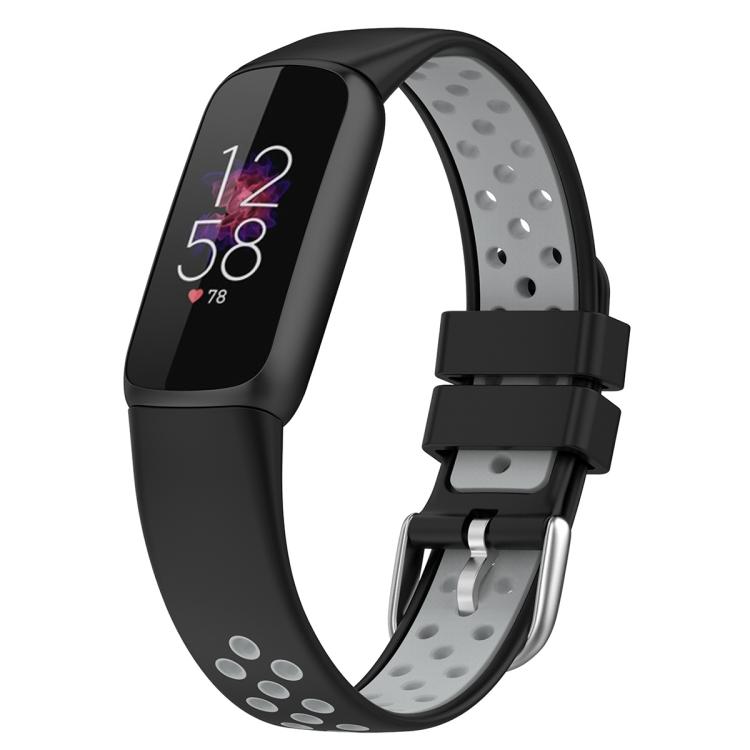 xDfind Breathable Holes Two-color Silicone Watch Band — Black+Blue