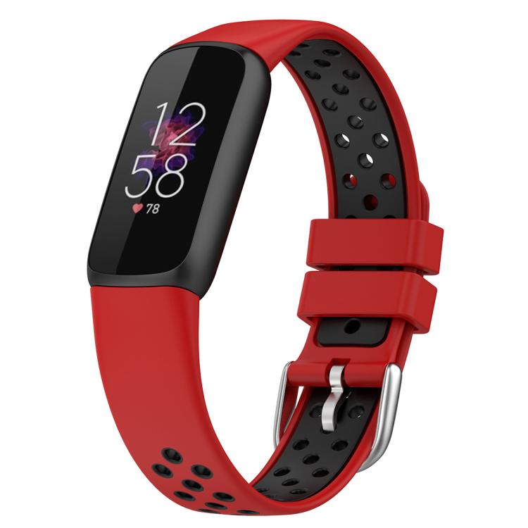 xDfind Breathable Holes Two-color Silicone Watch Band — Coal Black+Black