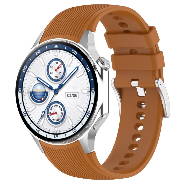 xDfind Silver Buckle Silicone Watch Band — Black