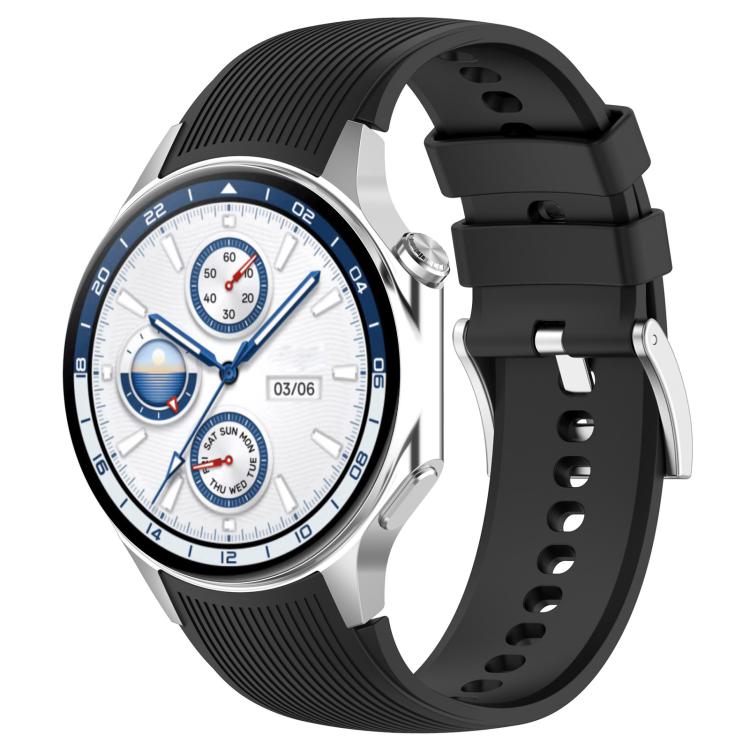 xDfind Silver Buckle Silicone Watch Band — Red