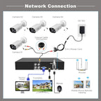 SriHome NVS008-AHD006 2MP HD 4-CH XVR NVR Camera Network Video Recorder Kit