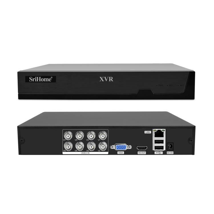 SriHome NVS008-AHD006 2MP HD 8-CH XVR NVR Camera Network Video Recorder Kit — EU Plug