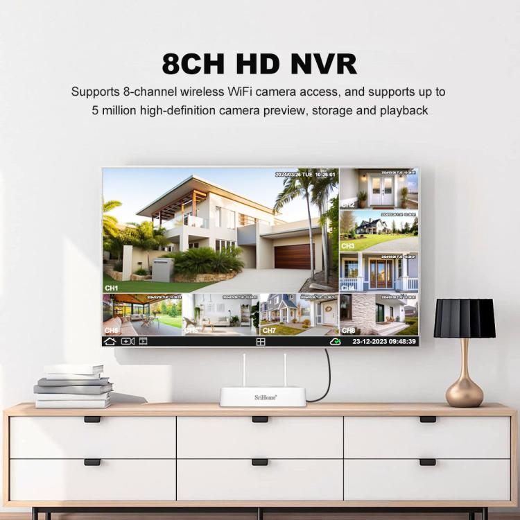 SriHome NVS009-IPC037 5MP 4-CH NVR WiFi IP Camera Kit