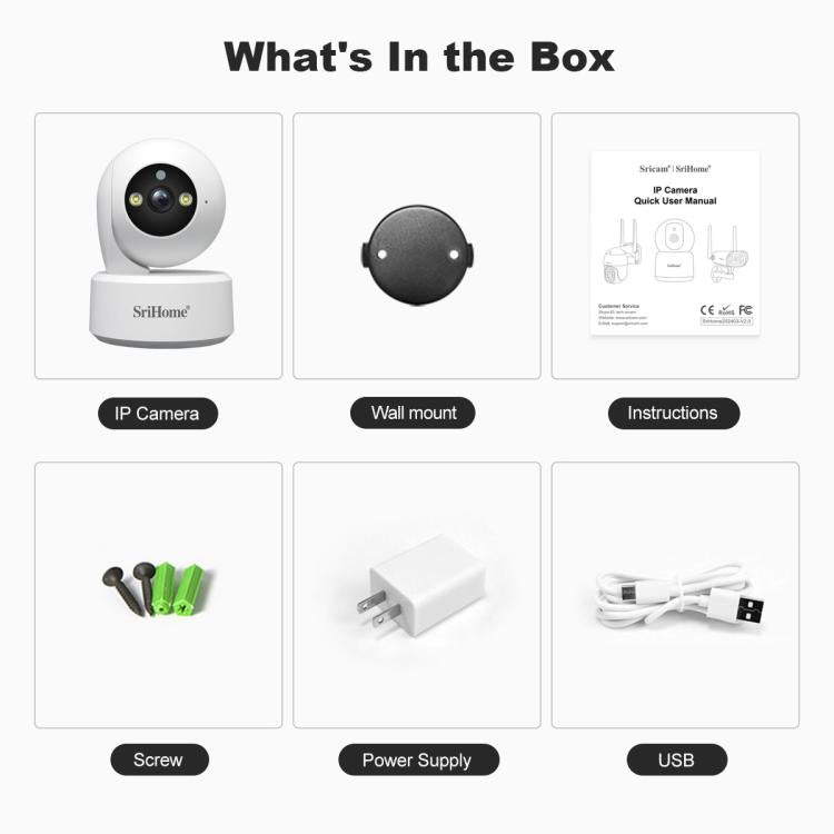SriHome SH064 8MP HD Two-way Video Mini Camera Supports Night Vision